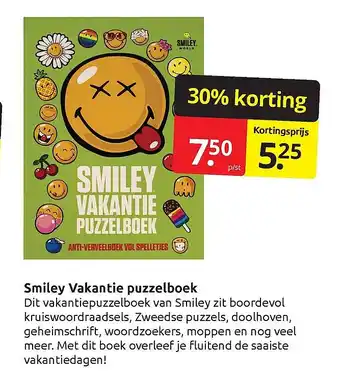 Boekenvoordeel Smiley Vakantie puzzelboek aanbieding