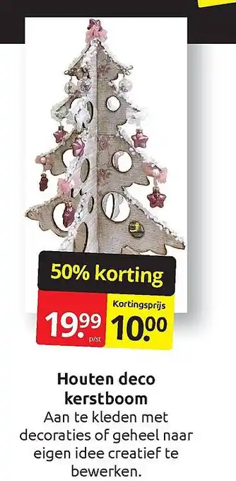 Boekenvoordeel Houten deco kerstboom aanbieding