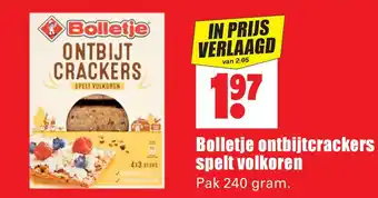 Dirk Bolletje ontbijtcrackers spelt volkoren aanbieding