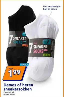 Action Dames of heren sneakersokken aanbieding