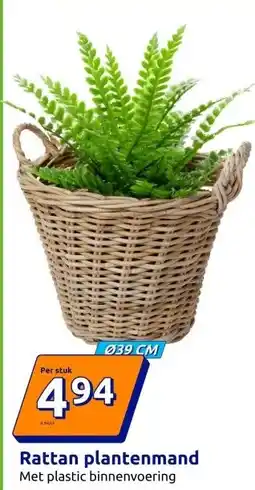 Action Rattan plantenmand aanbieding