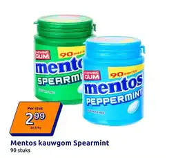 Action Mentos kauwgom Spearmint aanbieding