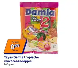 Action Tayas Damla tropische vruchtensnoepjes aanbieding