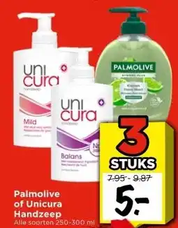 Vomar Voordeelmarkt Palmolive of Unicura Handzeep aanbieding
