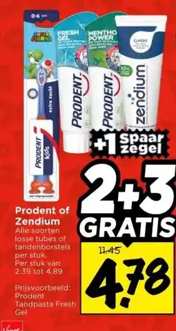 Vomar Voordeelmarkt Prodent of Zendium aanbieding