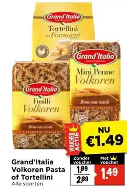 Vomar Voordeelmarkt Grand'Italia Volkoren Pasta of Tortellini aanbieding