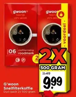Vomar Voordeelmarkt G'woon Snelfilterkoffie aanbieding