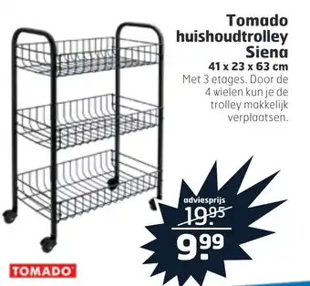 Trekpleister Tomado huishoudtrolley siena aanbieding