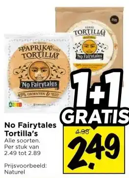 Vomar Voordeelmarkt No Fairytales Tortilla's aanbieding