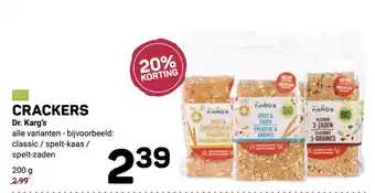 Ekoplaza Crackers van Dr. Karg's aanbieding