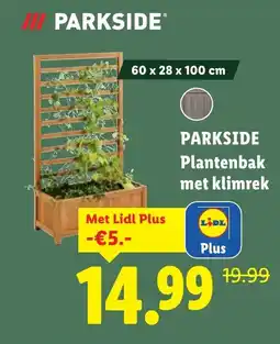 Lidl Parkside Plantenbak met klimrek aanbieding