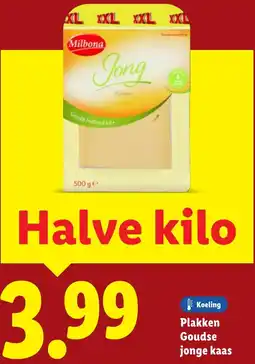 Lidl Plakken Goudse jonge kaas aanbieding
