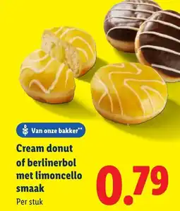 Lidl Cream donut of berlinerbol met limoncello smaak aanbieding