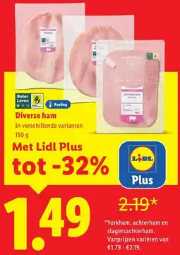 Lidl Diverse ham aanbieding
