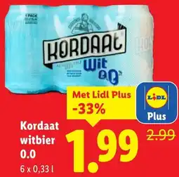 Lidl Kordaat witbier 0,0 aanbieding