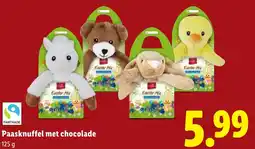 Lidl Paasknuffel met chocolade aanbieding