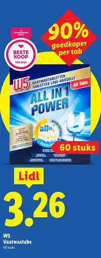 Lidl W5 Vaatwastabs aanbieding
