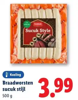 Lidl Braadworsten sucuk stijl aanbieding