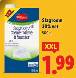 Lidl Slagroom 30% vet aanbieding