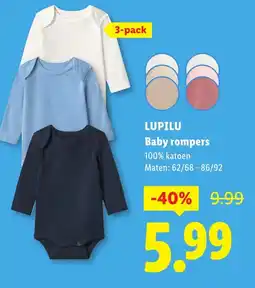 Lidl Lupilu baby rompers aanbieding