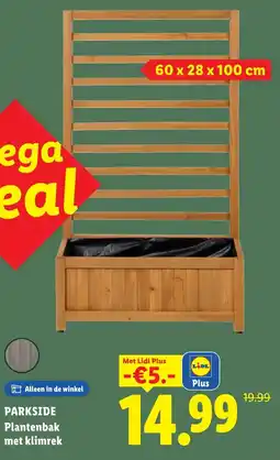 Lidl Plantenbak met klimrek aanbieding
