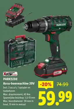 Lidl Accu boormachine 20V aanbieding