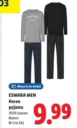 Lidl Esmara men heren pyjama aanbieding