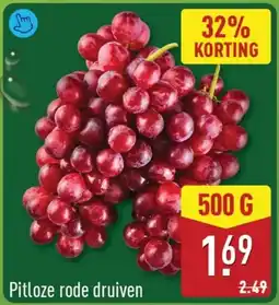 ALDI Pitloze rode druiven aanbieding