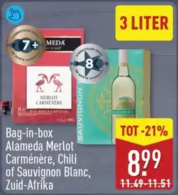 ALDI Bag-in-box Alameda Merlot Carménère, Chili of Sauvignon Blanc, Zuid-Afrika aanbieding