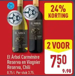 ALDI El Árbol Carménère Reserva en Viognier Reserva aanbieding