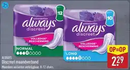ALDI Always Discreet maandverband aanbieding