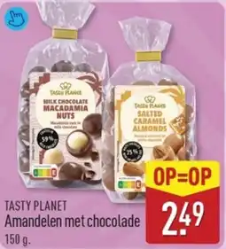 ALDI Tasty planet Amandelen met chocolade aanbieding