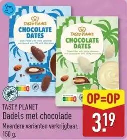 ALDI Tasty planet Dadels met chocolade aanbieding