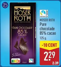 ALDI Moser roth Pure chocolade 85% cacao aanbieding