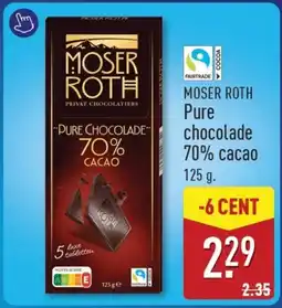ALDI Moser roth Pure chocolade 70% cacao aanbieding