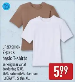 ALDI Up2fashion 2-pack basic T-shirts aanbieding