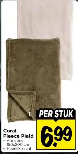 Vomar Voordeelmarkt Coral Fleece Plaid aanbieding