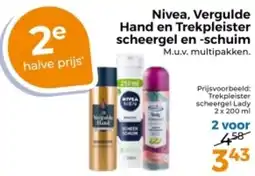 Trekpleister Nivea, Vergulde Hand en Trekpleister scheergel en schuim aanbieding