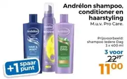 Trekpleister Andrélon shampoo, conditioner en haarstyling aanbieding