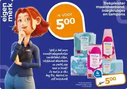 Trekpleister Trekpleister maandverband, inlegkruisjes en tampons aanbieding