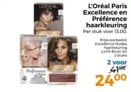 Trekpleister L'Oréal Paris Excellence en Préférence haarkleuring aanbieding