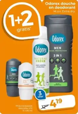 Trekpleister Odorex douche en deodorant aanbieding