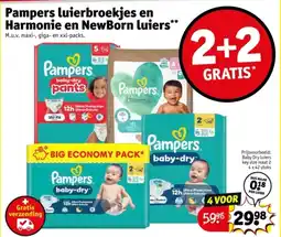 Kruidvat Pampers luierbroekjes en Harmonie en NewBorn luiers aanbieding