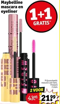 Kruidvat Maybelline mascara en eyeliner aanbieding
