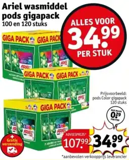 Kruidvat Ariel wasmiddel pods gigapack aanbieding