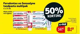 Kruidvat Parodontax en Sensodyne tandpasta multipak aanbieding