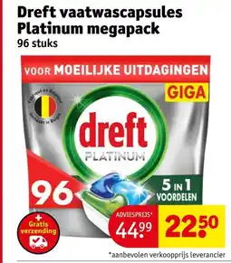 Kruidvat Dreft vaatwascapsules Platinum megapack aanbieding