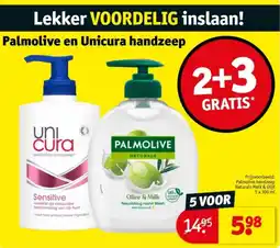 Kruidvat Palmolive en Unicura handzeep aanbieding