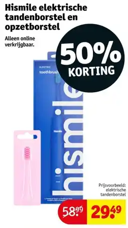 Kruidvat Hismile elektrische tandenborstel en opzetborstel aanbieding