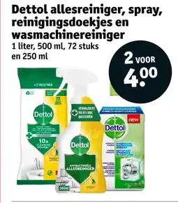 Kruidvat Dettol allesreiniger, spray, reinigingsdoekjes en wasmachinereiniger aanbieding